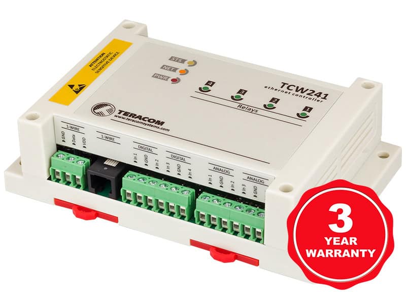 Teracom TCW241 Ethernet I/O module Teracom TCW241 Ethernet I/O module