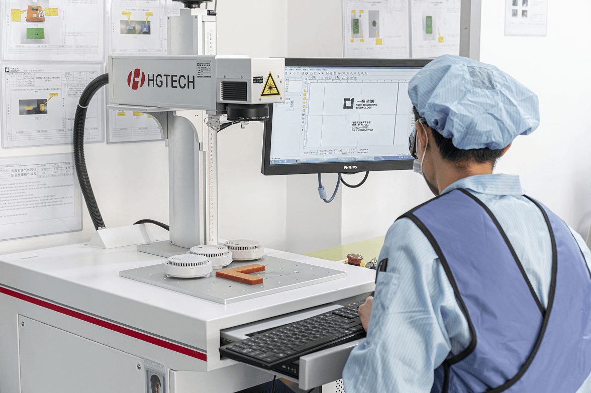 Laser marking of Yado sensors on the production floor