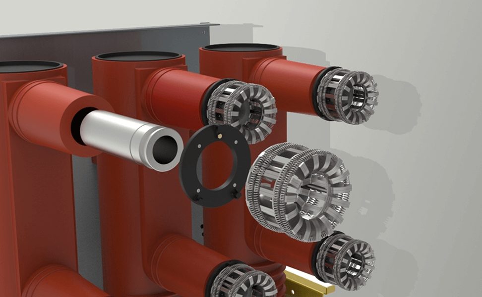 Yado Tulip Thermal Ring fitted behind circuit breaker contacts (render)